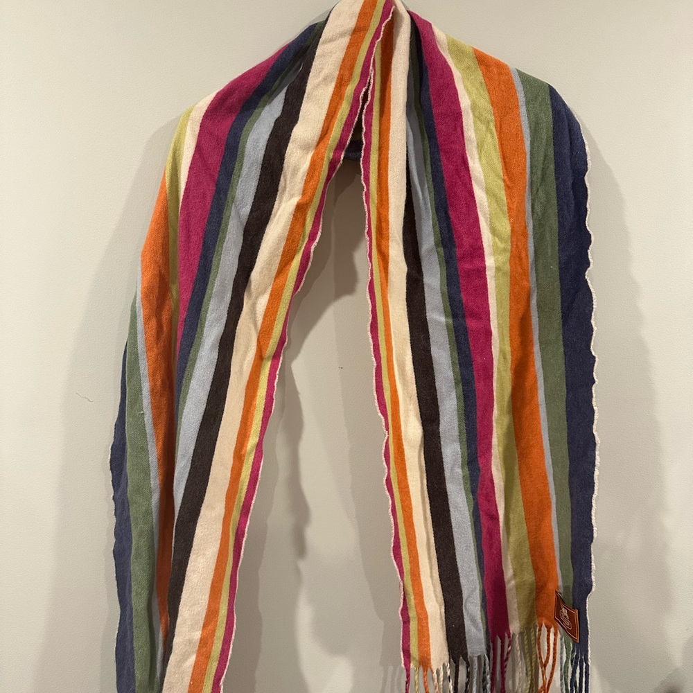 Coach Vibrant Striped Wool Scarf